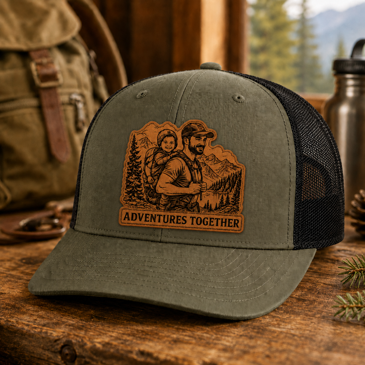 Personalized Dad Adventures Trucker Hat | Custom Dad Photo Hat | Father's Day Gift | Gift For Dad | Dad Gifts TOM99