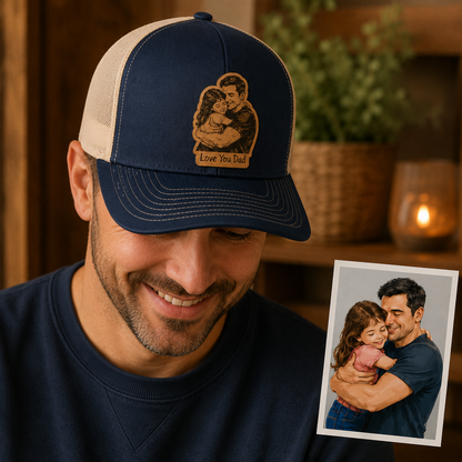Personalized Love You Dad Trucker Hat | Custom Dad Photo Hat | Father's Day Gift | Gift For Dad | Dad Gifts TOM99