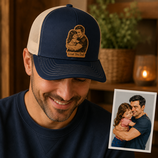 Personalized Love You Dad Trucker Hat | Custom Dad Photo Hat | Father's Day Gift | Gift For Dad | Dad Gifts TOM99