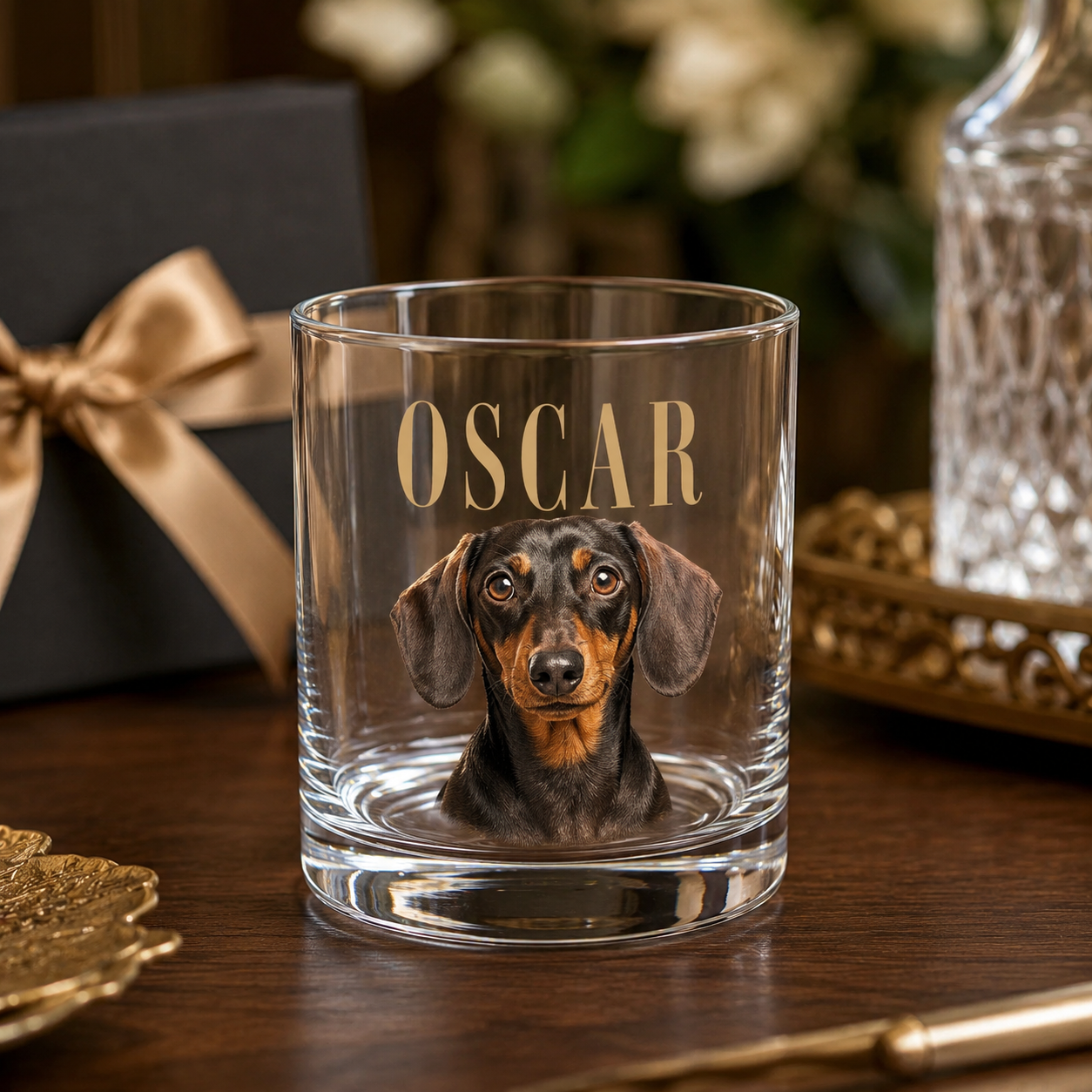 Custom Photo Dog Whiskey Glass | Personalized Pet Photo Gifts | Gift For Dog Lovers