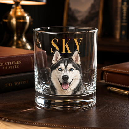 Custom Photo Dog Whiskey Glass | Personalized Pet Photo Gifts | Gift For Dog Lovers