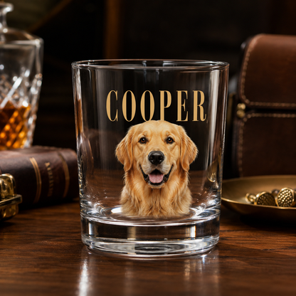 Custom Photo Dog Whiskey Glass | Personalized Pet Photo Gifts | Gift For Dog Lovers