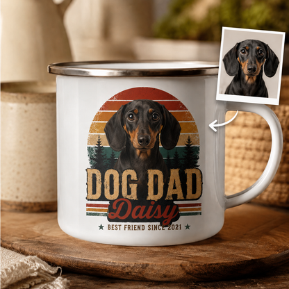 Custom Photo Dog Dad Camping Mug | Gift For Dog Lovers Pa99