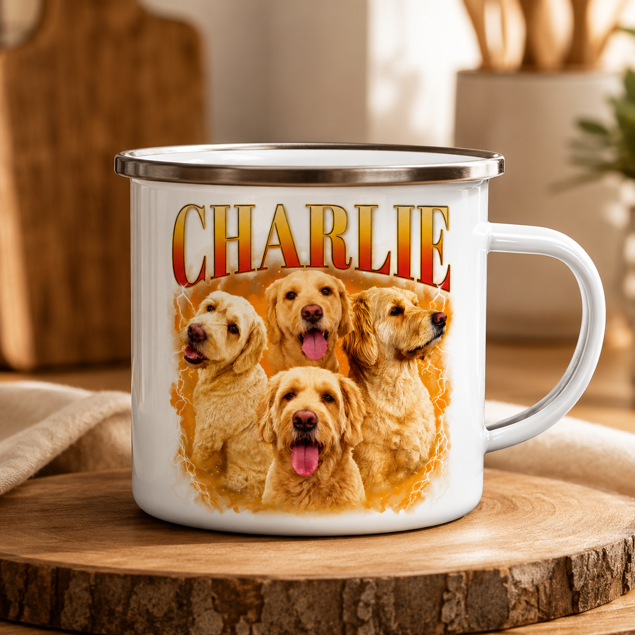 Custom Photo Dog Bootleg Camping Mug | Gift For Dog Lovers Pa99