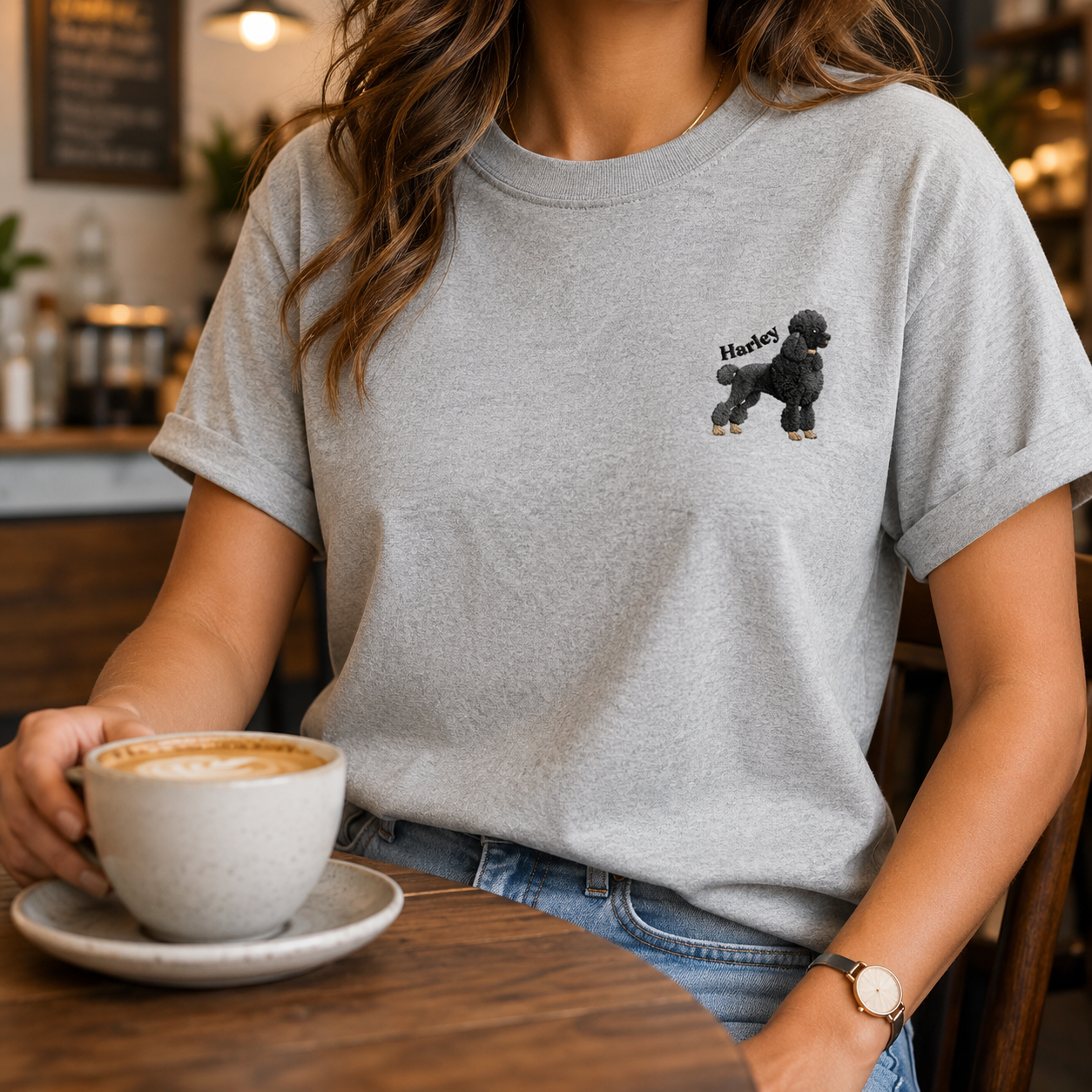 Personalized Dog Portrait T-Shirt, Custom Pet Embroidered Shirt, Cute Dog Lover Gift THUC99