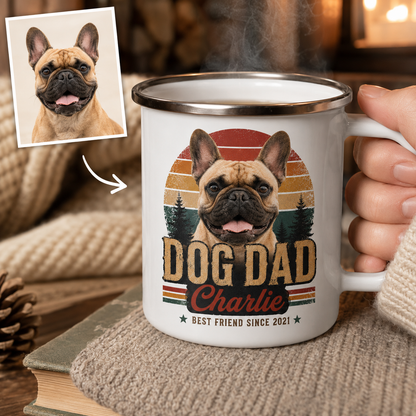 Custom Photo Dog Dad Camping Mug | Gift For Dog Lovers Pa99