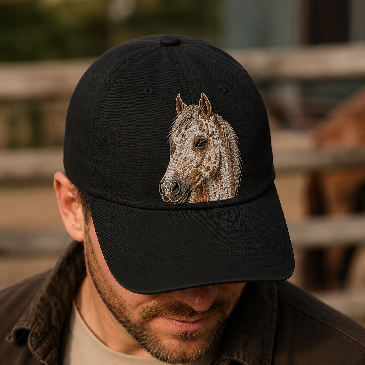 Custom Photo Horse Embroidered Hat, Custom Embroidered Pet Portrait Hat | Gift For Horse Lover Pa99