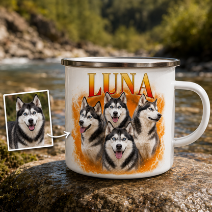 Custom Photo Dog Bootleg Camping Mug | Gift For Dog Lovers Pa99
