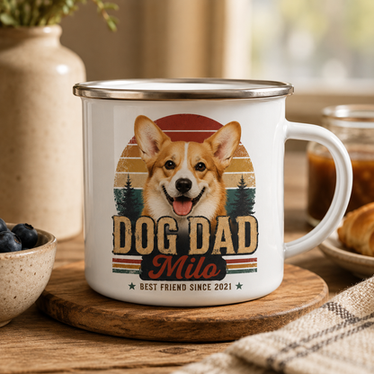 Custom Photo Dog Dad Camping Mug | Gift For Dog Lovers Pa99