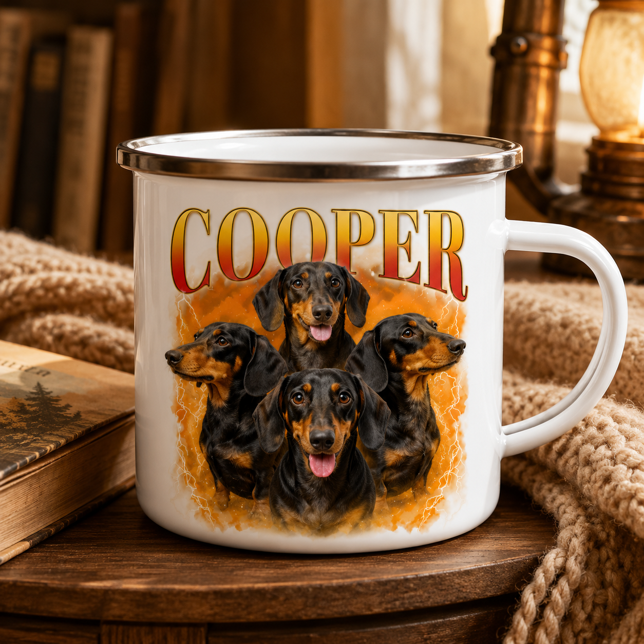 Custom Photo Dog Bootleg Camping Mug | Gift For Dog Lovers Pa99