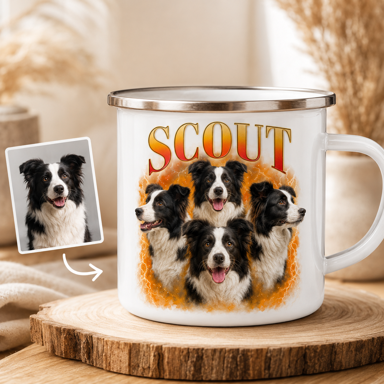 Custom Photo Dog Bootleg Camping Mug | Gift For Dog Lovers Pa99