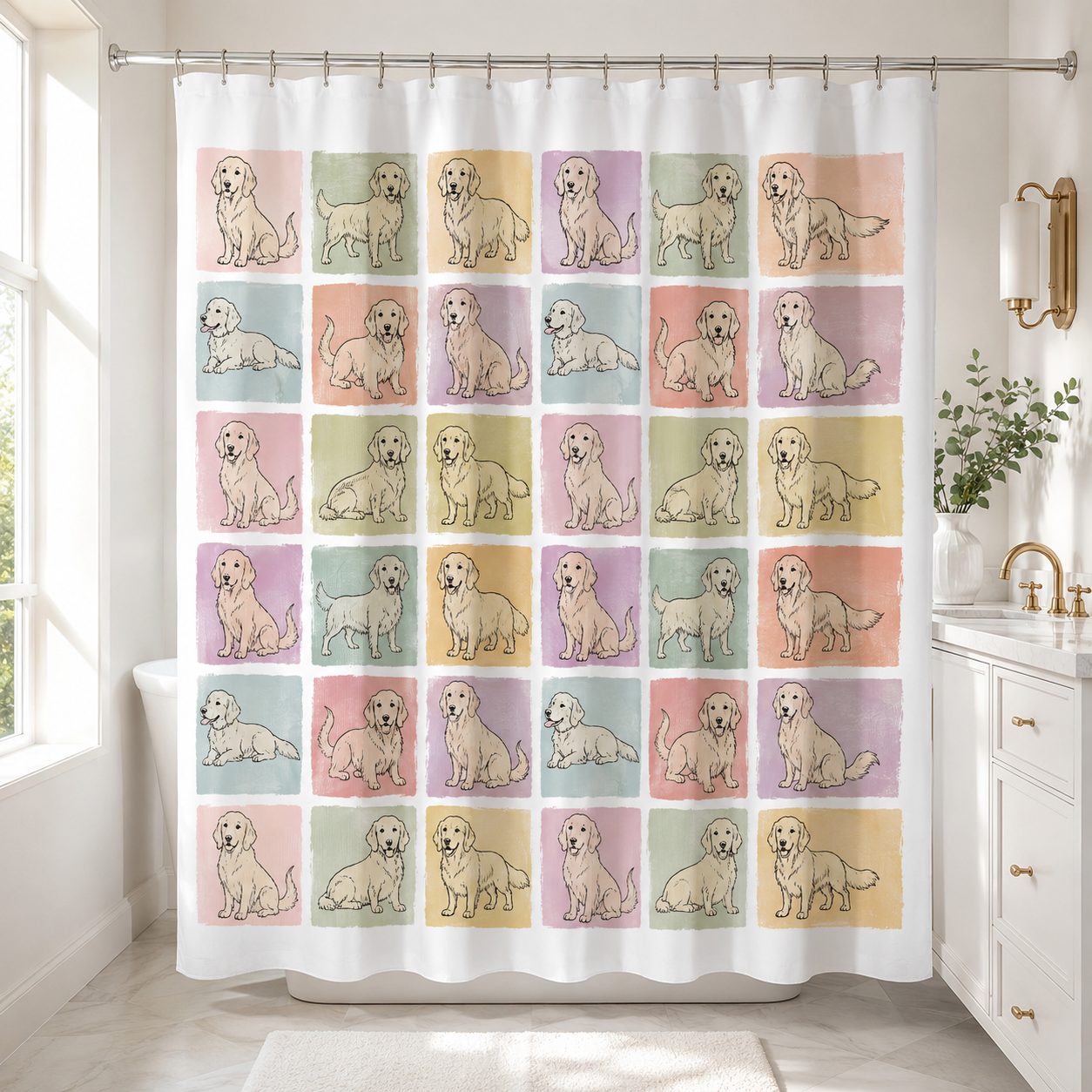 Custom Photo Dog Shower Curtain | Gift For Dog Lovers