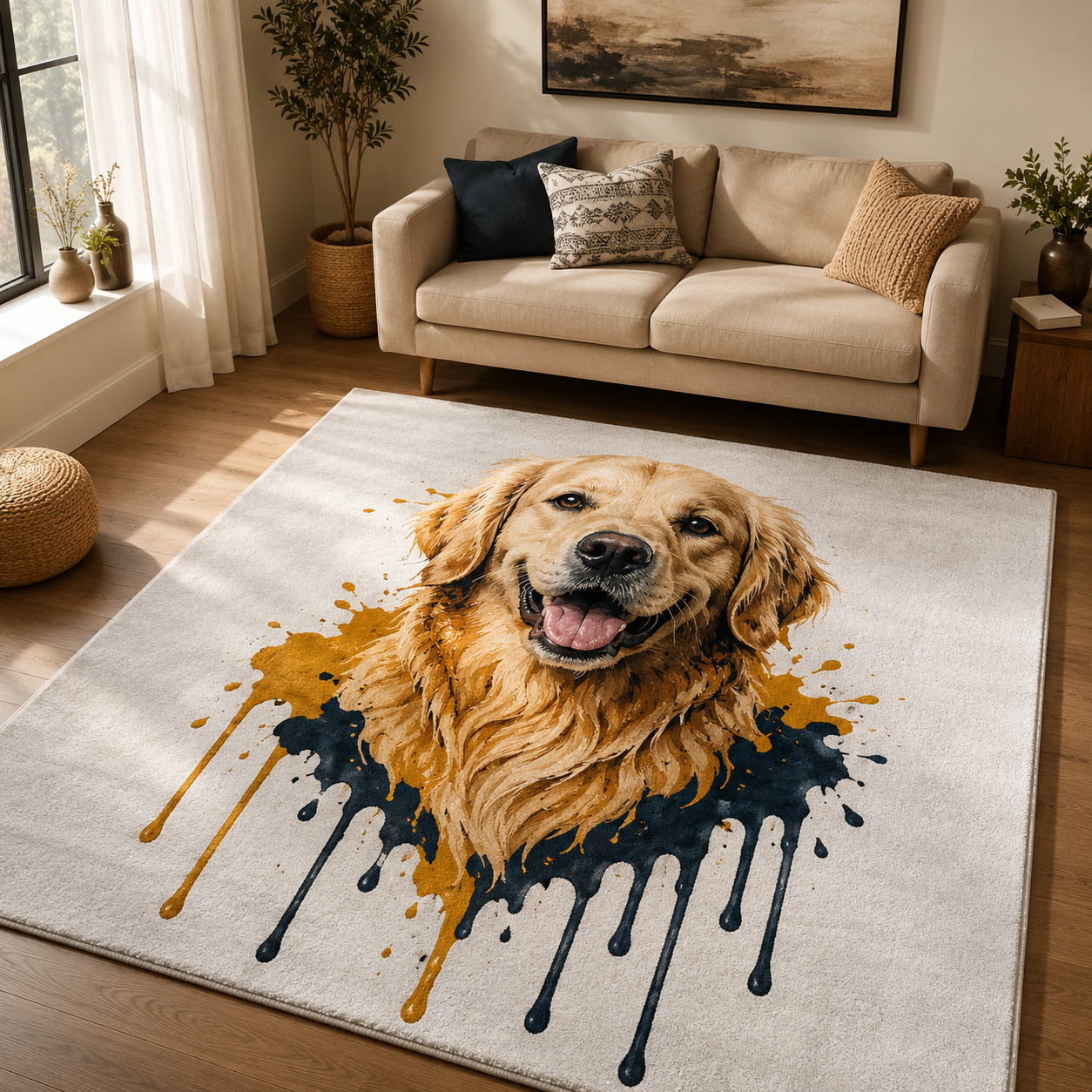 Custom Photo Dog Area Rug | Gift For Dog Lovers