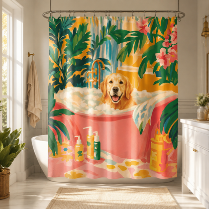 Custom Photo Dog Shower Curtain | Gift For Dog Lovers