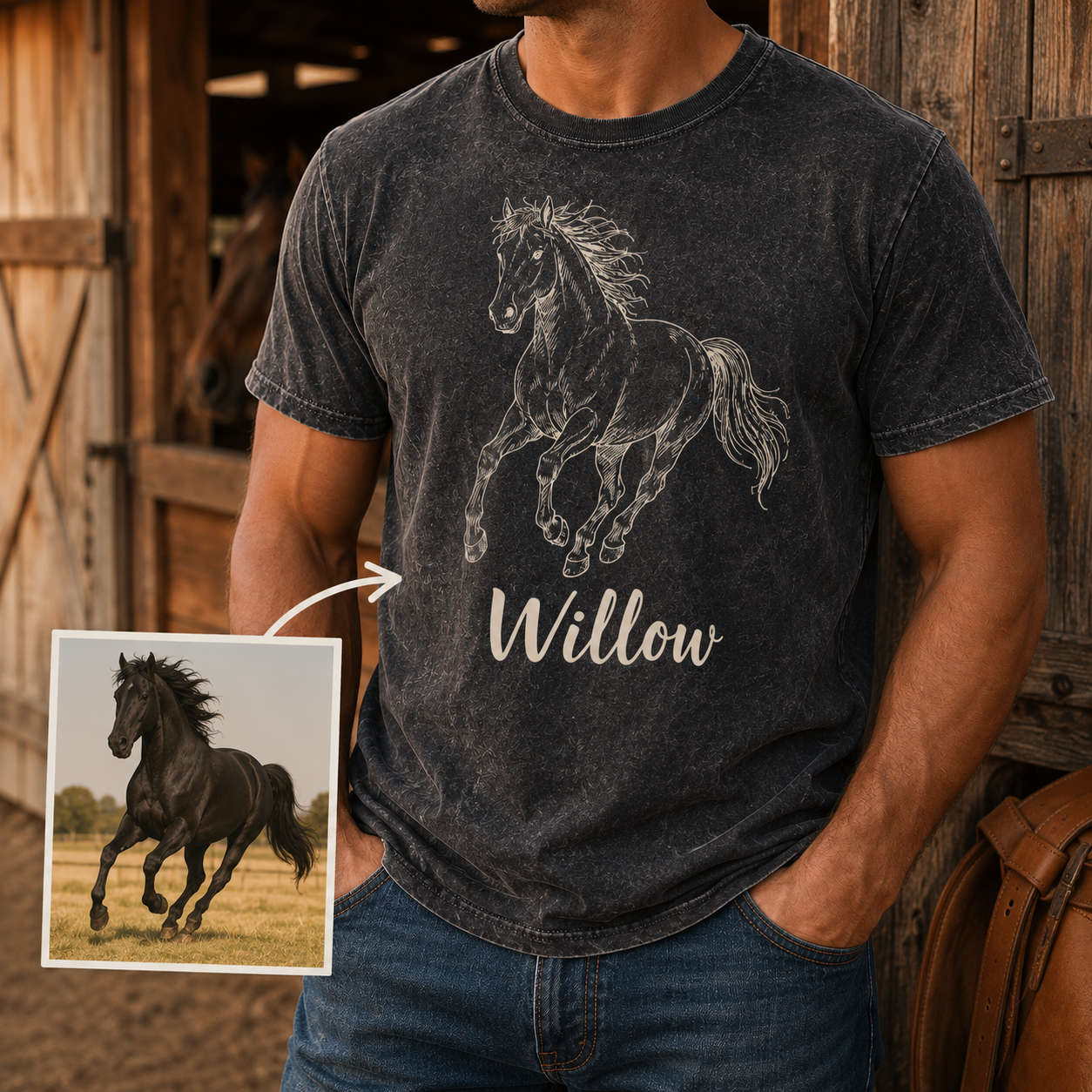 Custom Photo Horse Wash T-Shirt | Personalized Horse Lover Shirt | Gift For Horse Lovers TOM99