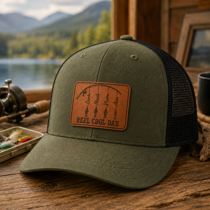 Personalized Reel Cool Dad Trucker Hat | Custom Dad Photo Hat | Father's Day Gift | Gift For Dad | Dad Gifts TOM99