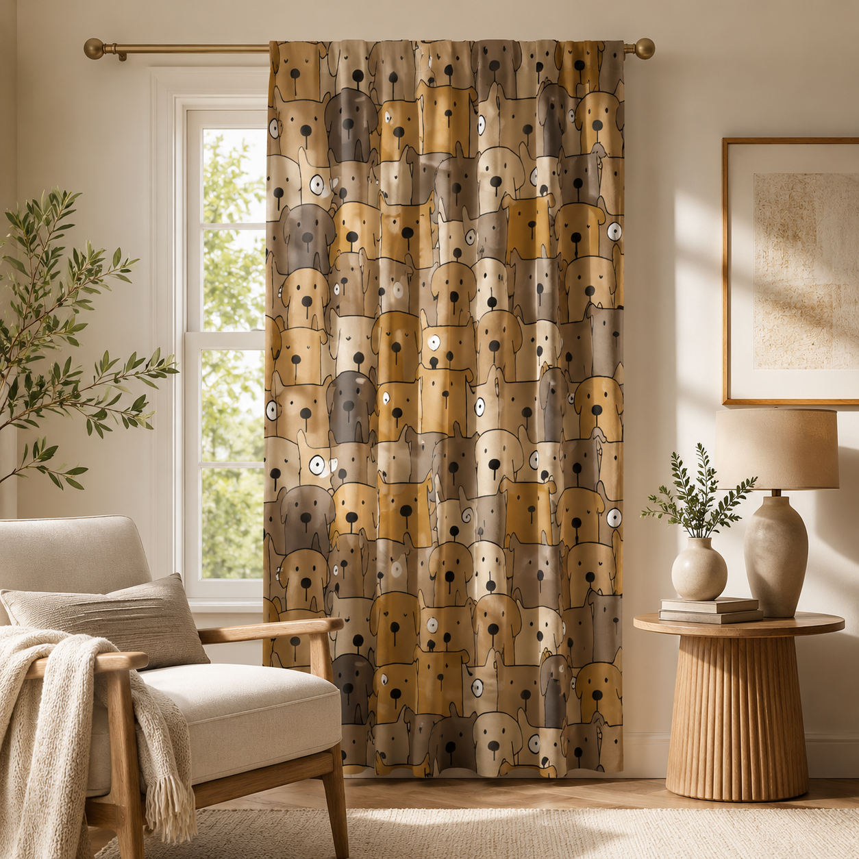 Custom Photo Dog Face Window Curtain | Gift For Dog Lover