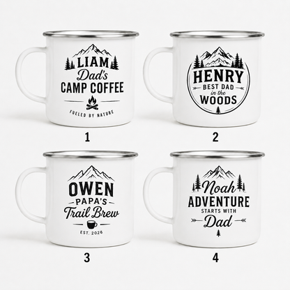 Personalized Dad Camp Mug 12oz, Custom Dad Enamel Cup, Gift For Dad TOM99