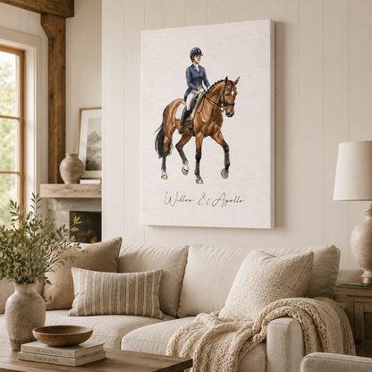 Custom Photo Ride Horse Wall Art Canvas | Personalized Horse Photo Canvas | Gift For Horse Lovers TOM99