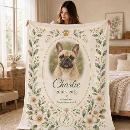 Custom Photo Dog Memorial Blanket | Personalized Dog Lovers Gifts | Gift For Dog Lovers TOM99