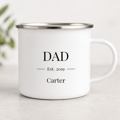 Personalized Dad Camp Mug 12oz, Custom Dad Enamel Cup, Gift For Dad TOM99
