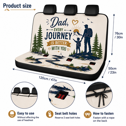 Personalized Dad Journey Car Rear Seat Cover, Custom Back Seat Protector For Dad, Gift For Dad TOM99