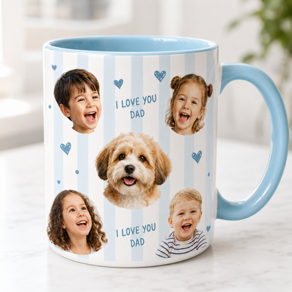 Custom Photo Dog Dad Mug, Personalized Mug Mug For Husband Dad Grandfather TOM99