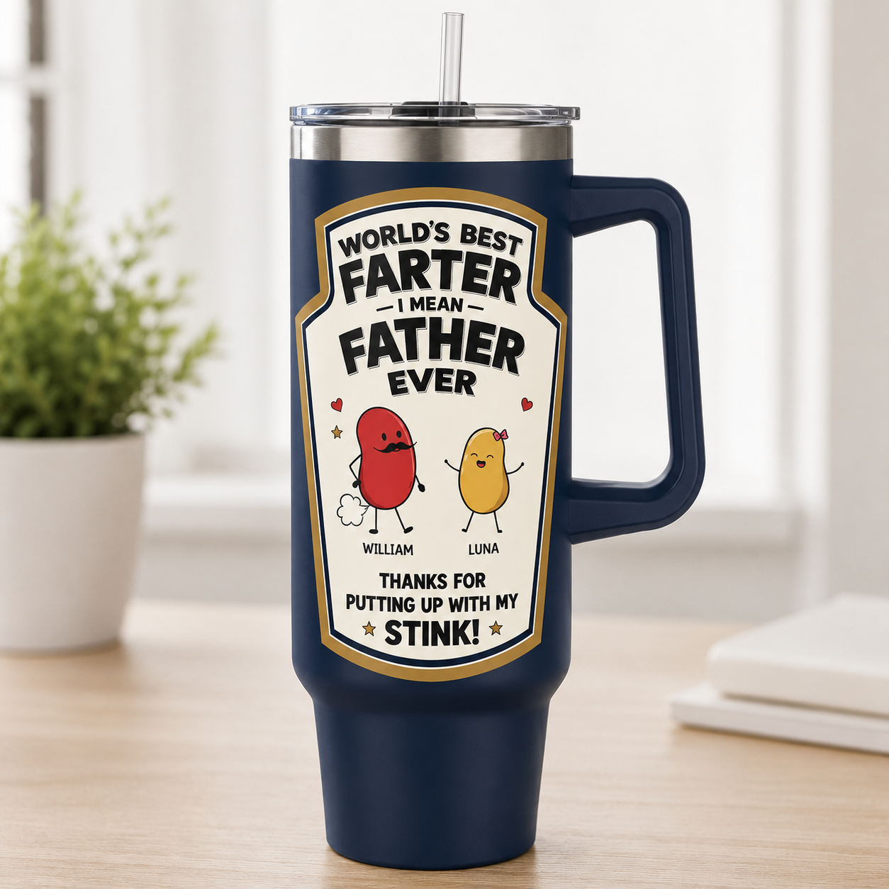 Custom Dad 40oz Tumbler, Personalized Dad Tumbler, Father’s Day Gift TOM99