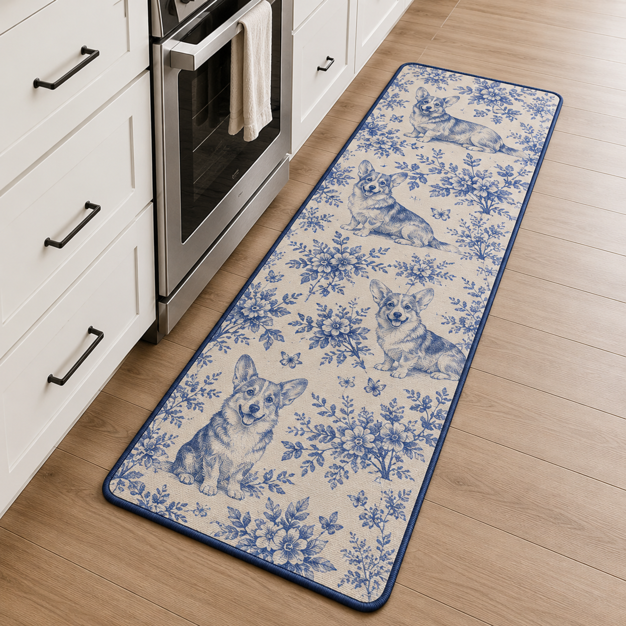 Custom Photo Vintage Dog Runner Rug | Pet Hallway Runner Carpet | Gift For Dog Lovers