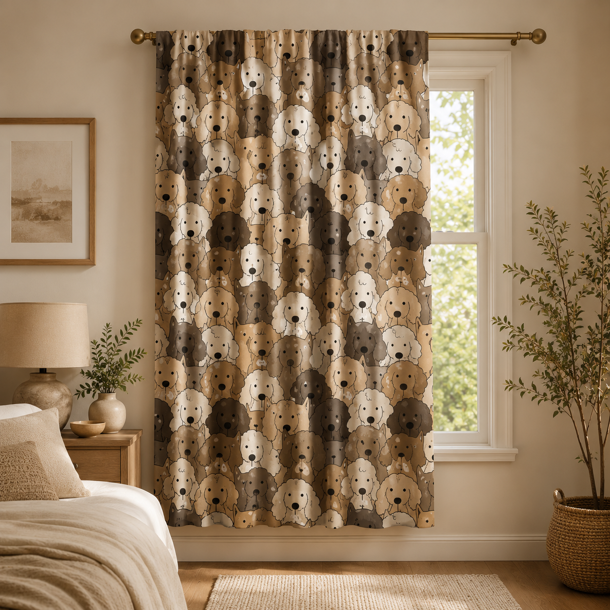 Custom Photo Dog Face Window Curtain | Gift For Dog Lover