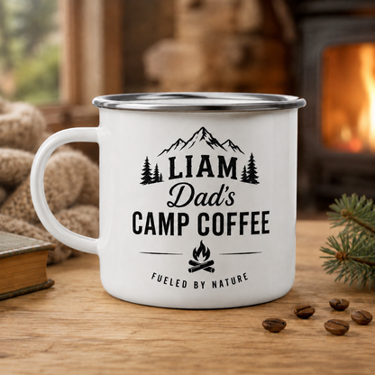 Personalized Dad Camp Mug 12oz, Custom Dad Enamel Cup, Gift For Dad TOM99