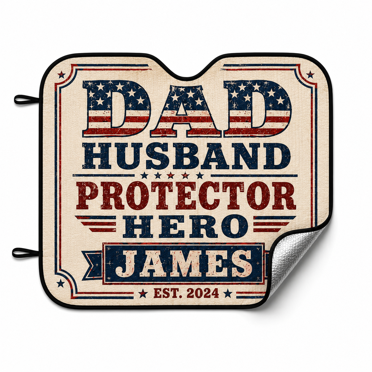 Personalized Dad Hero Car Windshield Sun Shade, Custom Car Sun Shade for Dad, Gift For Dad TOM99