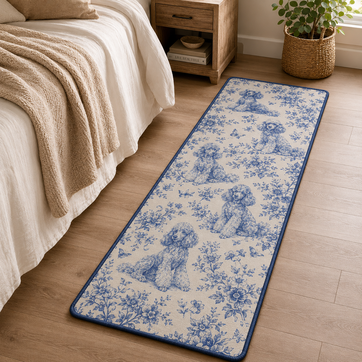 Custom Photo Vintage Dog Runner Rug | Pet Hallway Runner Carpet | Gift For Dog Lovers