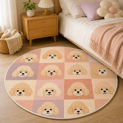 Custom Photo Dog Round Carpet | Photo Pet Round Rug | Gift For Dog Lovers