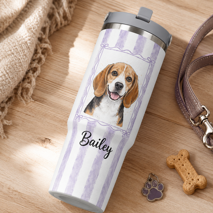 Custom Photo Cute Dog 30oz Tumbler | Gift For Dog Lovers | Pet Lover Gifts TOM99