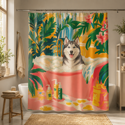 Custom Photo Dog Shower Curtain | Gift For Dog Lovers