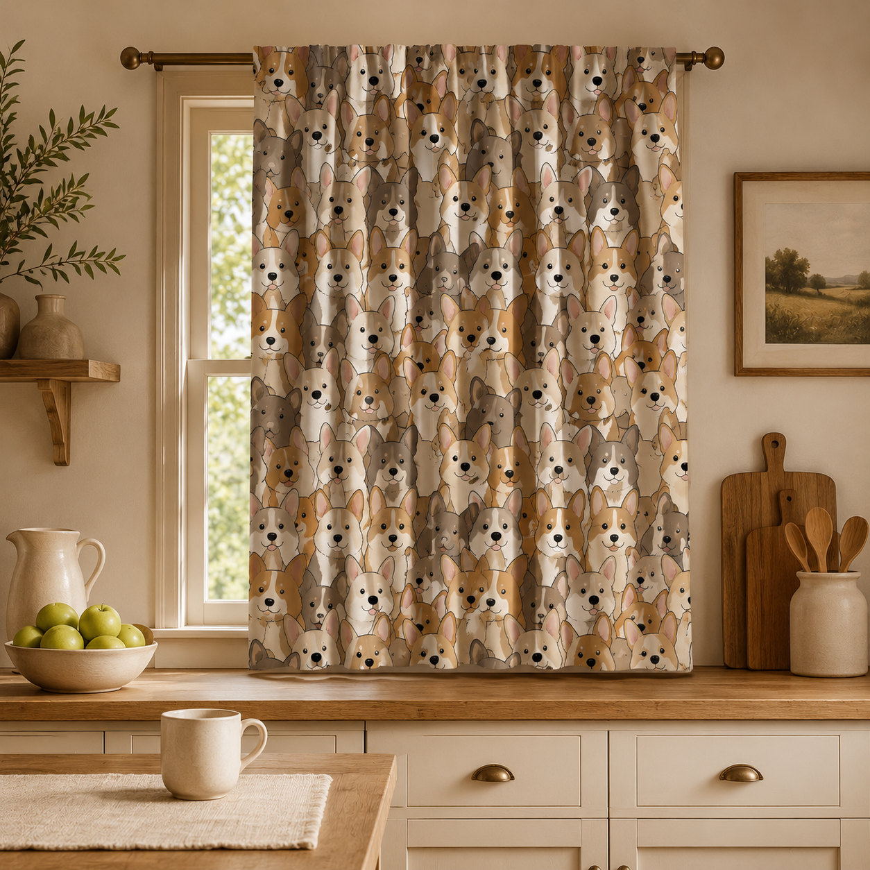 Custom Photo Dog Face Window Curtain | Gift For Dog Lover