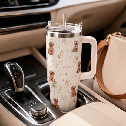 Custom Photo Dog 40oz Tumbler | Gift For Dog Lovers | Pet Lover Gifts