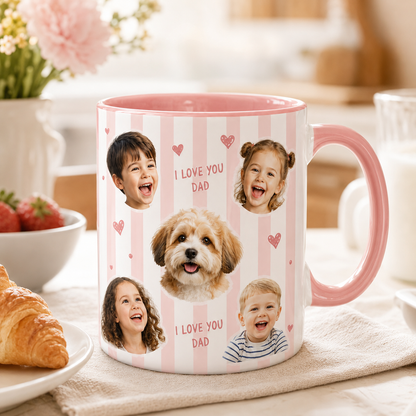 Custom Photo Dog Dad Mug, Personalized Mug Mug For Husband Dad Grandfather TOM99