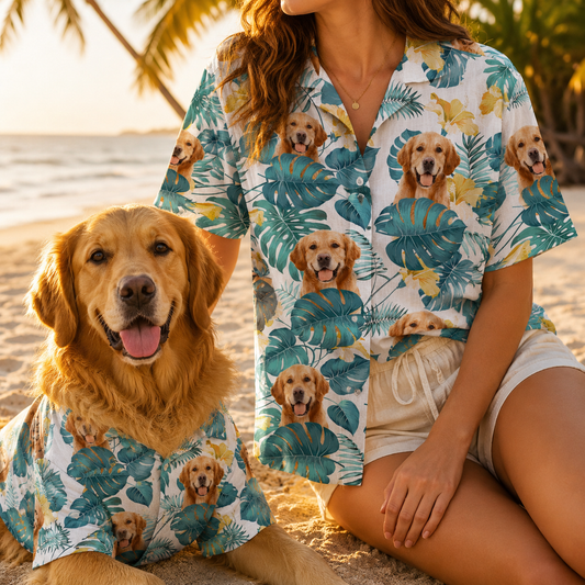 Custom Photo Dog Hawaiian Shirt, Personalized Hawaiian Shirt, Dog Lover Vacation Gift For Dog
