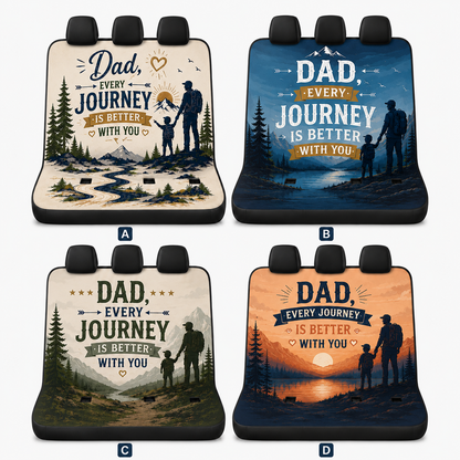 Personalized Dad Journey Car Rear Seat Cover, Custom Back Seat Protector For Dad, Gift For Dad TOM99