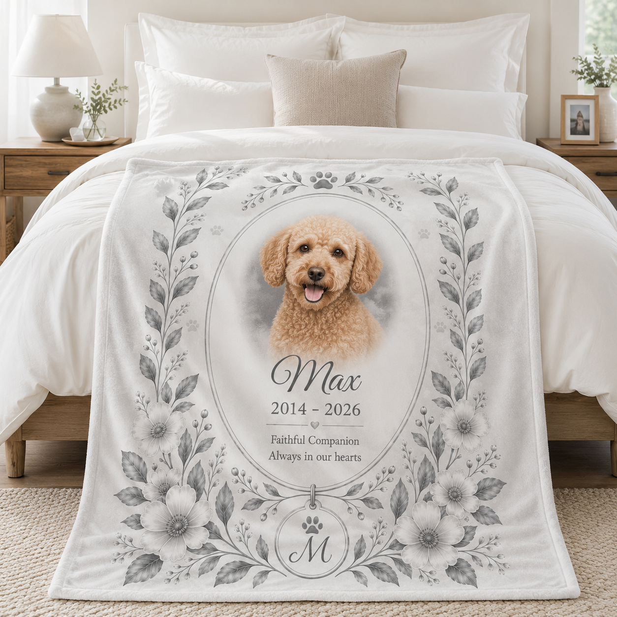 Custom Photo Dog Memorial Blanket | Personalized Dog Lovers Gifts | Gift For Dog Lovers TOM99