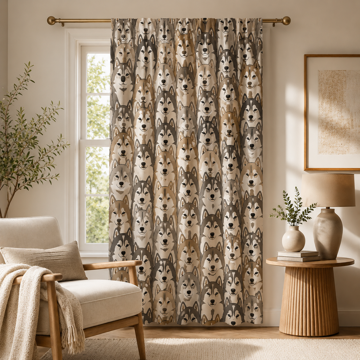 Custom Photo Dog Face Window Curtain | Gift For Dog Lover