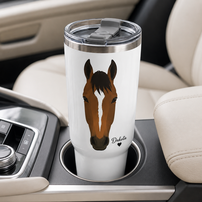 Custom Photo Face Horse 30oz Tumbler | Gift For Horse Lovers | Pet Lover Gifts TOM99