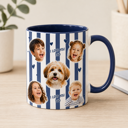 Custom Photo Dog Dad Mug, Personalized Mug Mug For Husband Dad Grandfather TOM99