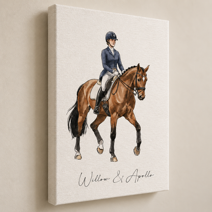 Custom Photo Ride Horse Wall Art Canvas | Personalized Horse Photo Canvas | Gift For Horse Lovers TOM99