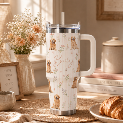 Custom Photo Dog 40oz Tumbler | Gift For Dog Lovers | Pet Lover Gifts