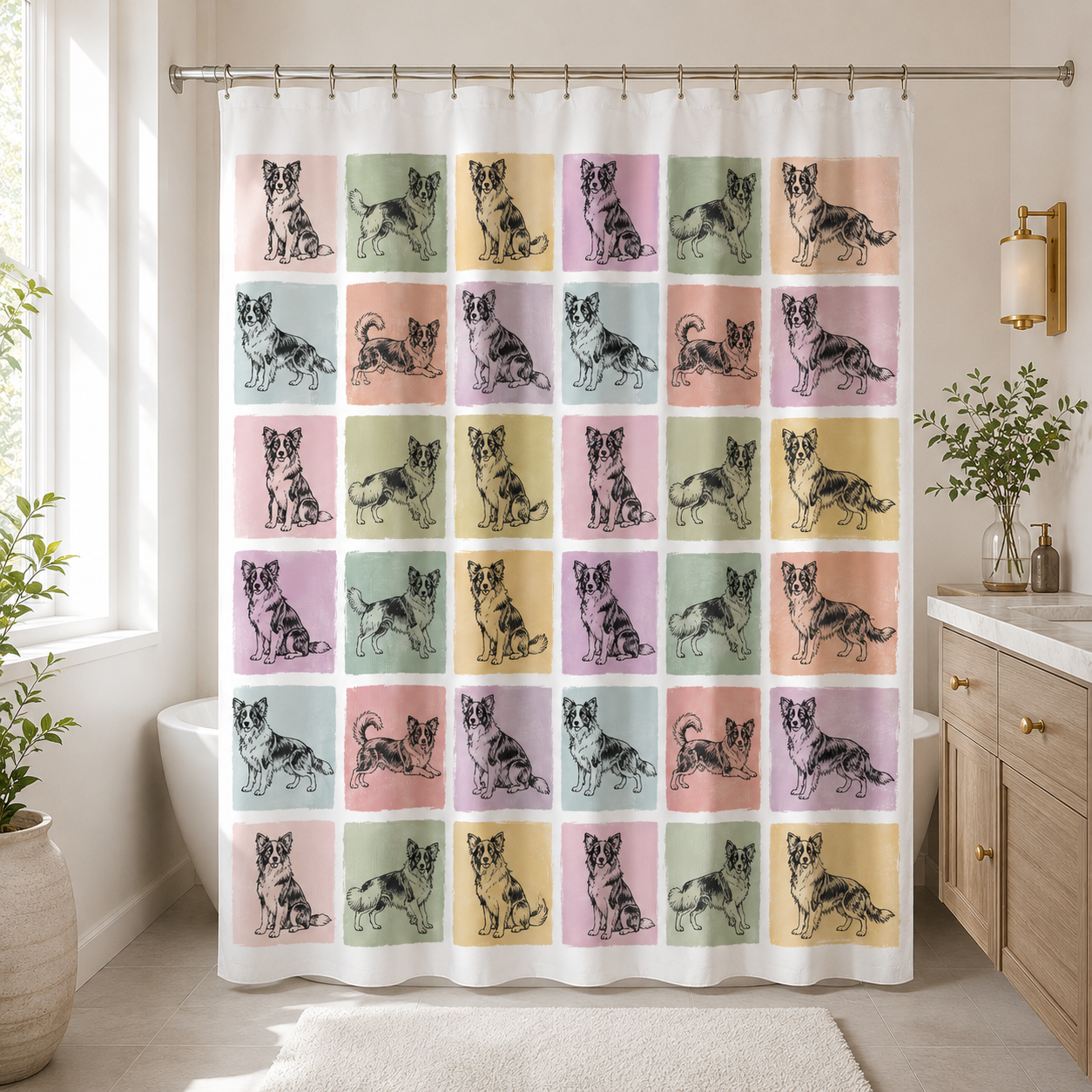 Custom Photo Dog Shower Curtain | Gift For Dog Lovers