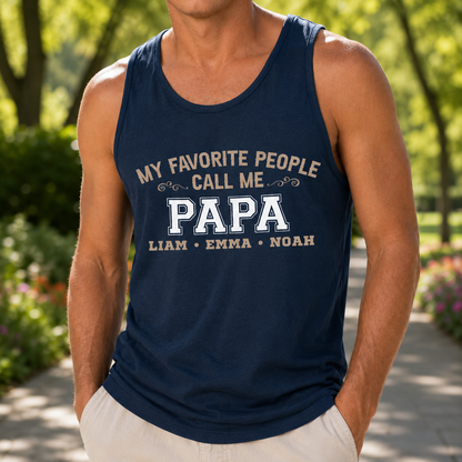 Custom Call Me Papa Tank Top, Personalized Dad Gifts | Gift For Dad, Grandpa TOM99