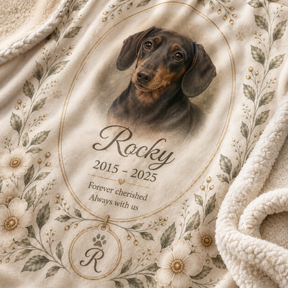 Custom Photo Dog Memorial Blanket | Personalized Dog Lovers Gifts | Gift For Dog Lovers TOM99